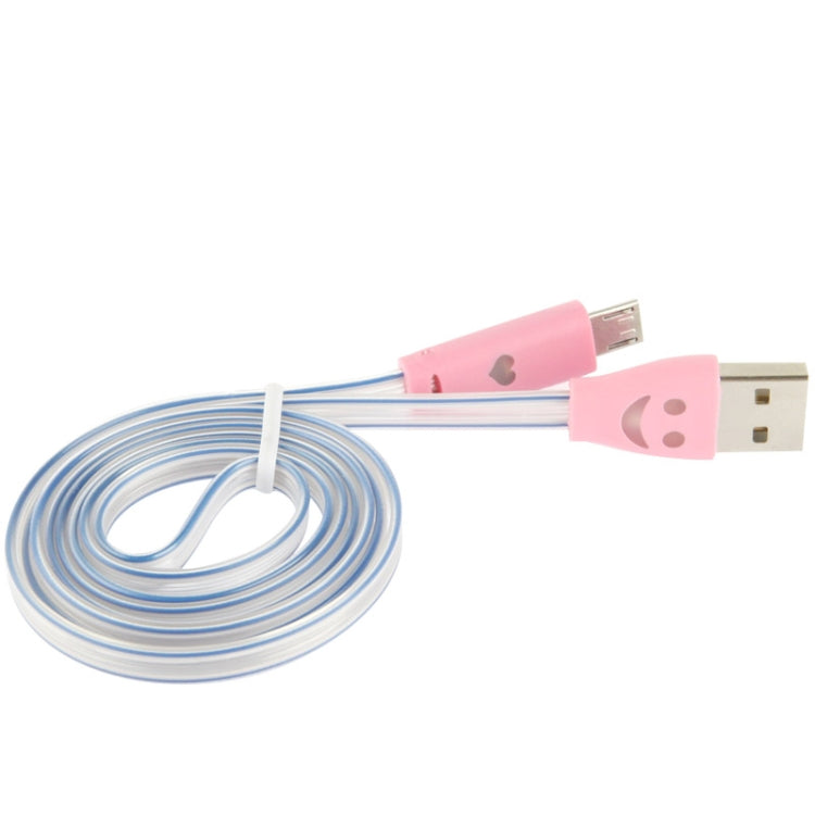 7-colors Luminescence Micro 5 Pin USB Charge / Data Transfer Cable with Smile Face, Suitable for Galaxy S6 / S IV / i9500 / i9200 / i9300