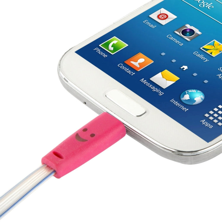 7-colors Luminescence Micro 5 Pin USB Charge / Data Transfer Cable with Smile Face, Suitable for Galaxy S6 / S IV / i9500 / i9200 / i9300