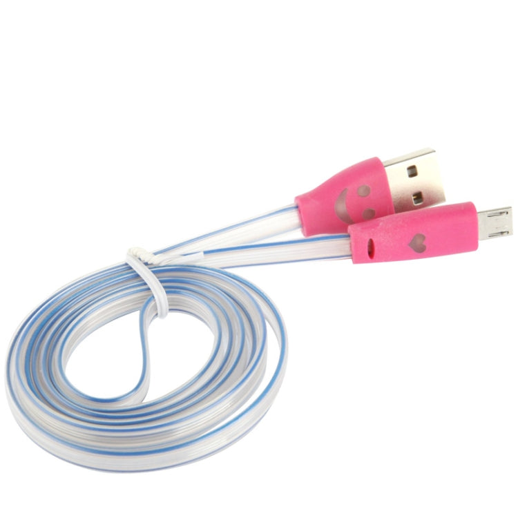 7-colors Luminescence Micro 5 Pin USB Charge / Data Transfer Cable with Smile Face, Suitable for Galaxy S6 / S IV / i9500 / i9200 / i9300