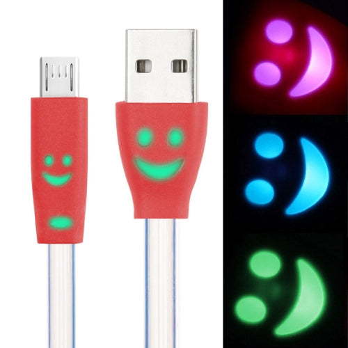 7-colors Luminescence Micro 5 Pin USB Charge / Data Transfer Cable with Smile Face, Suitable for Galaxy S6 / S IV / i9500 / i9200 / i9300