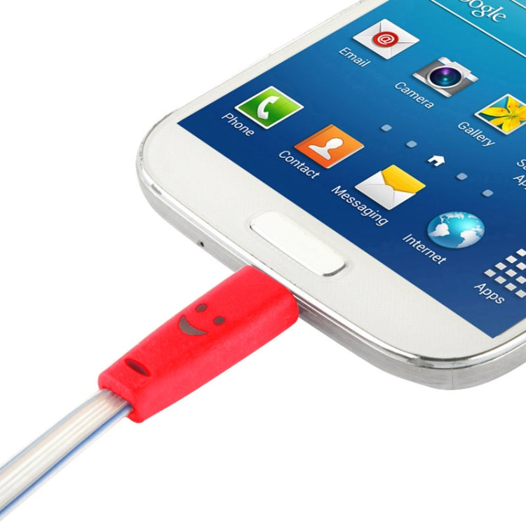 7-colors Luminescence Micro 5 Pin USB Charge / Data Transfer Cable with Smile Face, Suitable for Galaxy S6 / S IV / i9500 / i9200 / i9300