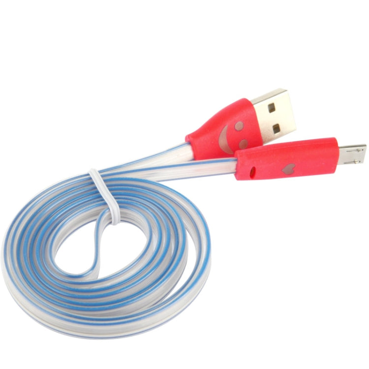 7-colors Luminescence Micro 5 Pin USB Charge / Data Transfer Cable with Smile Face, Suitable for Galaxy S6 / S IV / i9500 / i9200 / i9300