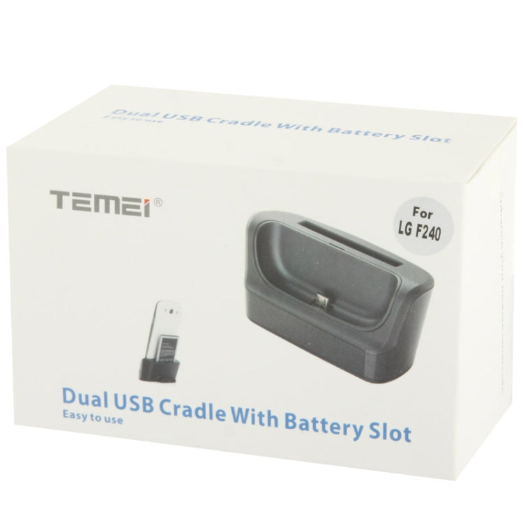 3 in 1 (Data Sync + Dock Charger + Extra Battery Charger) USB Charging Cradle, For LG Optimus G Pro / E980 / E985 / F240(Black)