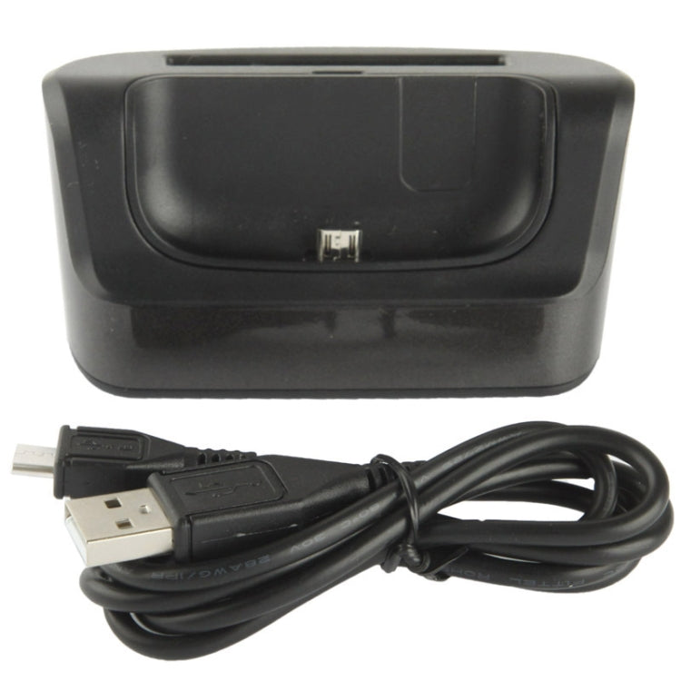 3 in 1 (Data Sync + Phone Charger + Extra Battery Charger) USB Charging Cradle for Galaxy S IV mini / i9190(Black)