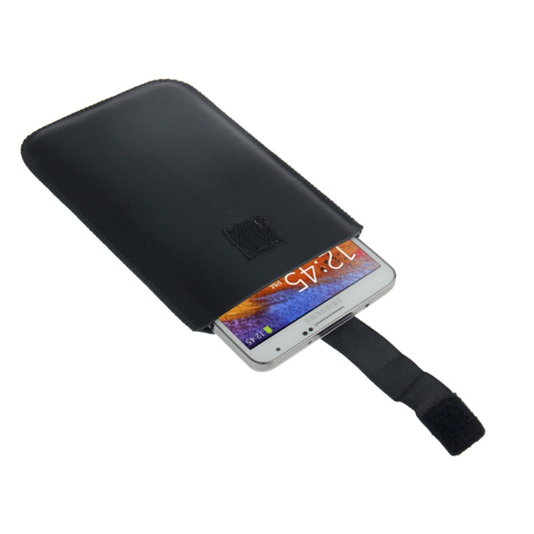 Ultra Thin Leather Case Pocket Sleeve Bag with Pull Up Tab for Galaxy Note III / N9000 (Black)