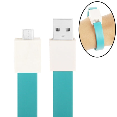 24cm Bracelet Style Micro USB Data Transfer & Charging Noodle Cable , For Samsung, HTC, Sony, Lenovo, Huawei, and other Smartphones(Blue)