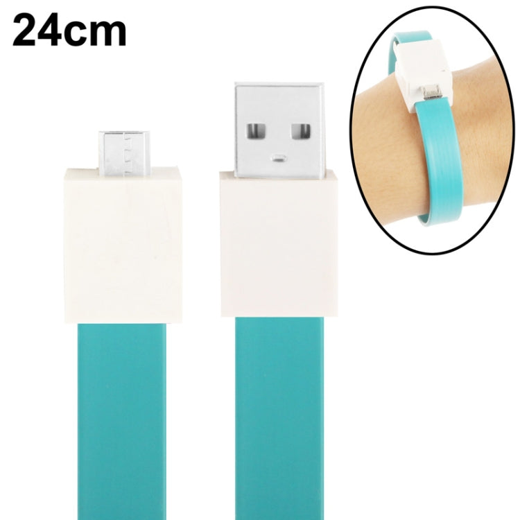 24cm Bracelet Style Micro USB Data Transfer & Charging Noodle Cable , For Samsung, HTC, Sony, Lenovo, Huawei, and other Smartphones(Blue)