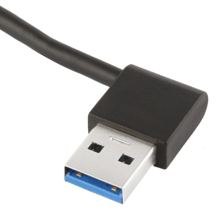 90 Degree Left Angle Micro USB 3.0 to USB 3.0 AM Adapter Cable for Galaxy Note III / N9000, Length: 20cm(Black)