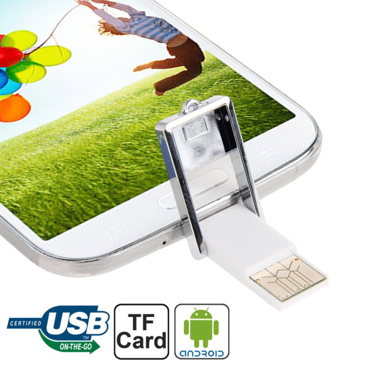 Portable Micro 5 Pin USB Mobile Phone TF Card Reader / OTG Adapter with Anti-dust Cup, For Galaxy S IV / i9500 / i9300, Note III / N9000 / N7100 etc.