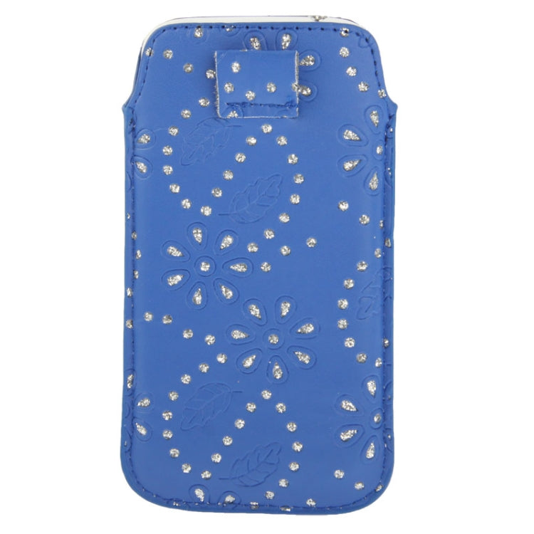 Diamond Palace Flower Pattern Leather Case Pocket Pouch Sleeve Bag with Pull Up Tab for Galaxy S IV / i9500 / i9300 / i9190