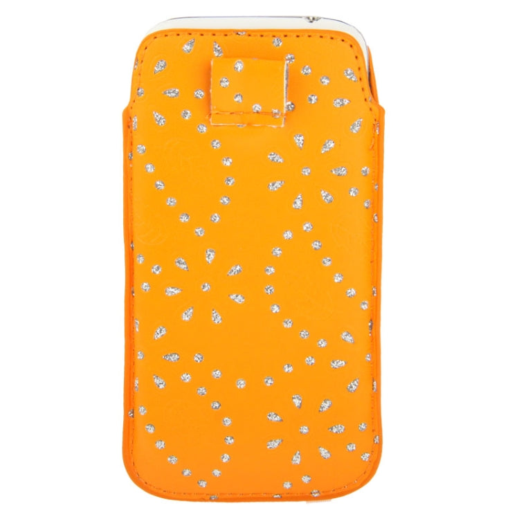 Diamond Palace Flower Pattern Leather Case Pocket Pouch Sleeve Bag with Pull Up Tab for Galaxy S IV / i9500 / i9300 / i9190
