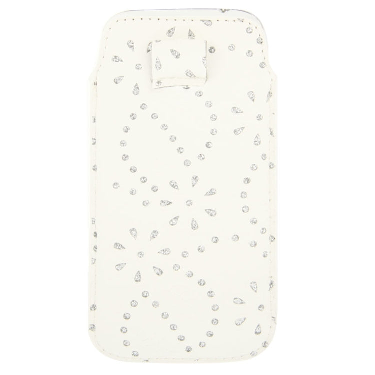Diamond Palace Flower Pattern Leather Case Pocket Pouch Sleeve Bag with Pull Up Tab for Galaxy S IV / i9500 / i9300 / i9190