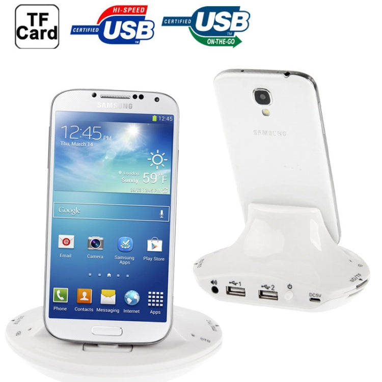 OTG Smart Multi-function Combo Charger Dock + USB 2.0 Card Reader for Galaxy SIV / SIV mini / SIII / Note / Other Mobile Phones, Support SD / MS / M2 / TF / MMC Card / USB Devices
