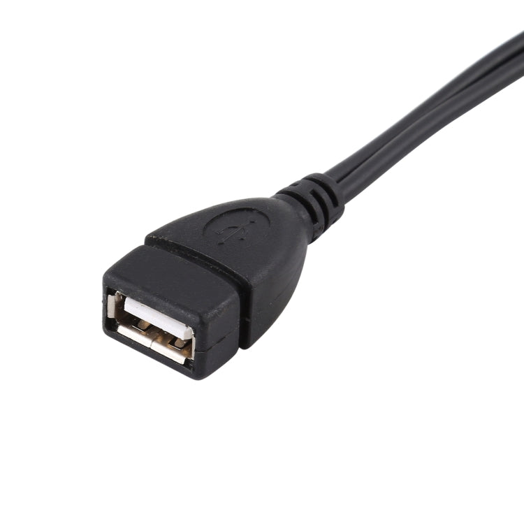 USB 2.0 AF to Micro-B + USB 2.0 OTG Cable for Samsung Galaxy Note III / N9000, with Power, Length: 24cm (Black)
