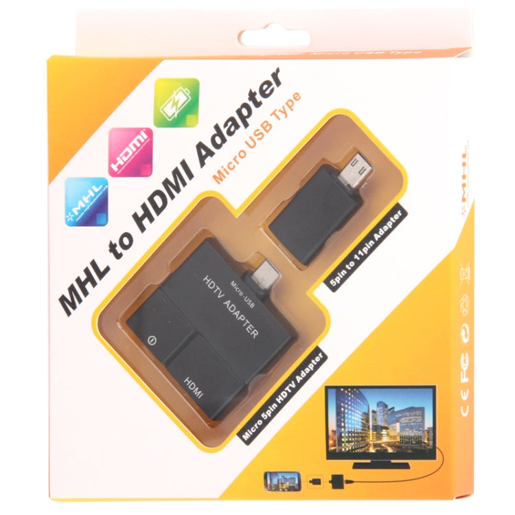 Micro 5Pin to 11Pin Adapter MHL to HDMI HDTV TV Adapter for Galaxy S5 / G900, S IV / i9500, S 3 / i9300, S 2 / i9100, Note III / N9000, Note II / N7100, Note / i9220(Black)