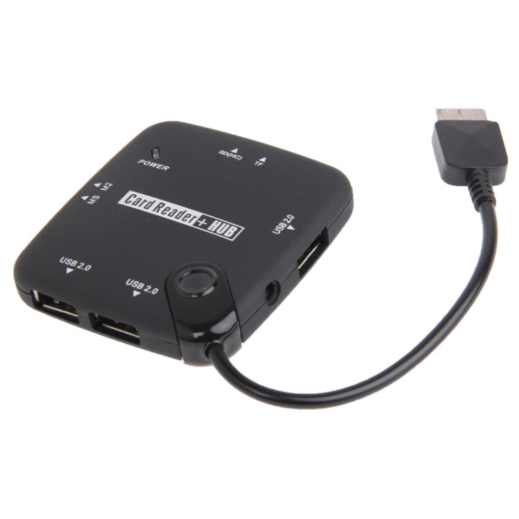 Micro USB 3.0 Type HUB + 3 Ports USB 2.0 + OTG + SD(HC) / MS / MS Duo / M2 / TF Card Reader, For Galaxy Note III / N9000(Black)