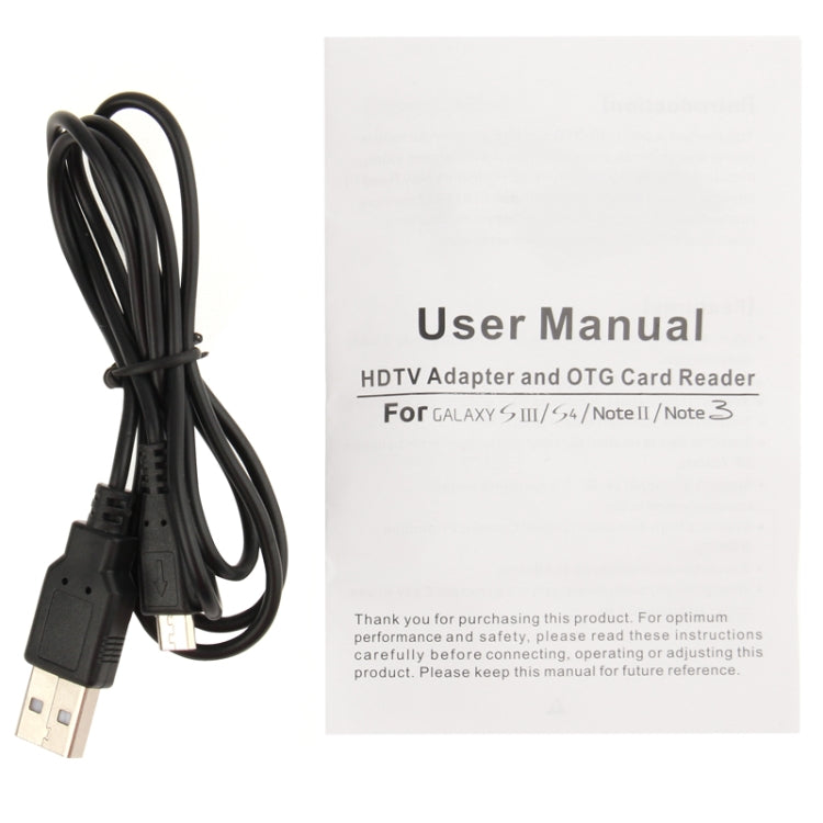 HDTV Adapter and OTG Card Reader HDMI Connection Kits, For Galaxy S5 / S4 / S3 / Note III / Note II(Black)
