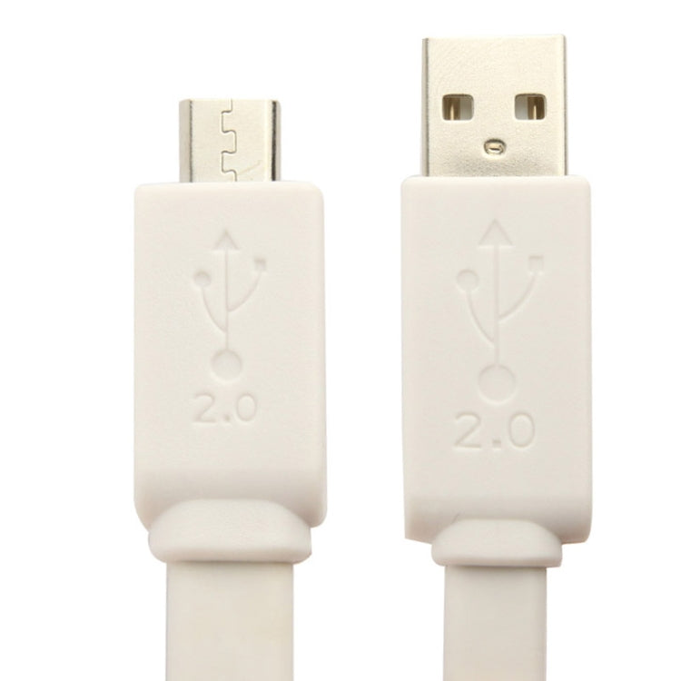 Noodle Style Micro 5 Pin USB Data Transfer / Charge Cable, Suitable for Galaxy S6 / S IV / i9500, HTC One / M7, Nokia Lumia 925 / 920 / 520, LG Optimus G Pro, Length: 1.5m(White)