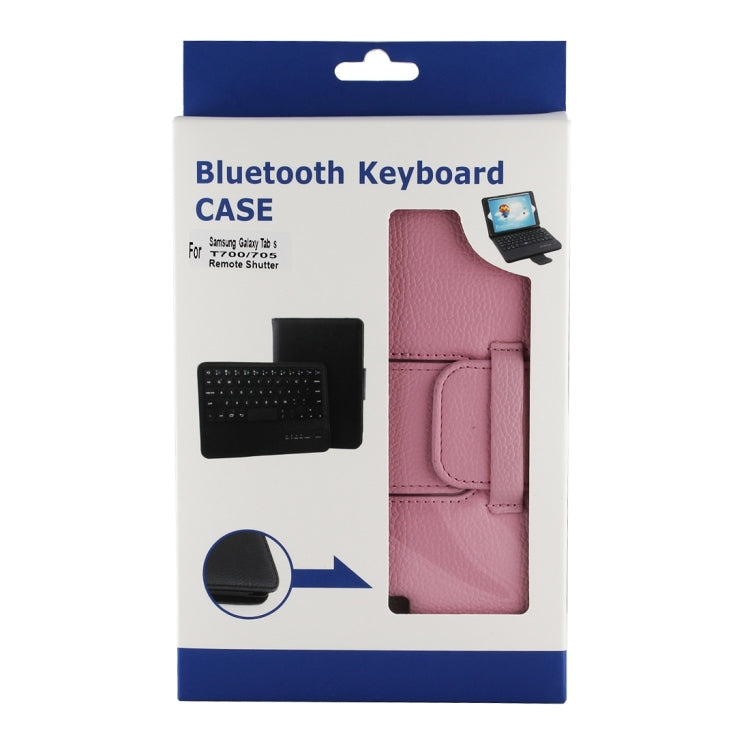 For Galaxy Tab S 8.4 / T700 Bluetooth Keyboard Litchi Texture Leather Tablet Case with Sleep / Wake-up Function & Holder