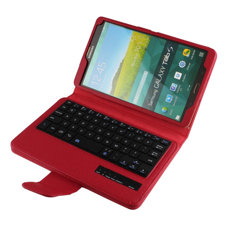 For Galaxy Tab S 8.4 / T700 Bluetooth Keyboard Litchi Texture Leather Tablet Case with Sleep / Wake-up Function & Holder
