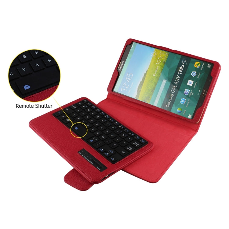 For Galaxy Tab S 8.4 / T700 Bluetooth Keyboard Litchi Texture Leather Tablet Case with Sleep / Wake-up Function & Holder