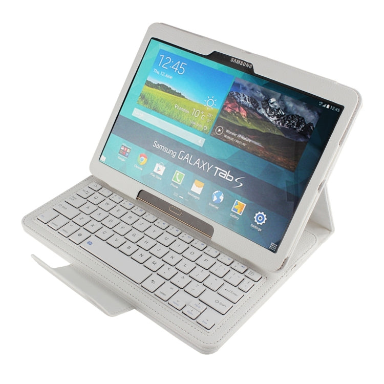 For Galaxy Tab S 10.5 / T800 Bluetooth Keyboard Litchi Texture Leather Tablet Case with Sleep / Wake-up Function & Holder