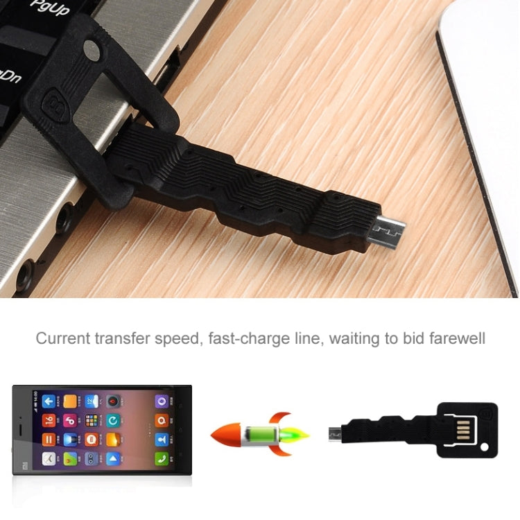 Micro USB 5 Pin to Double Sided USB Port Key Shape Data / Charging Cable, Length: 8.4cm