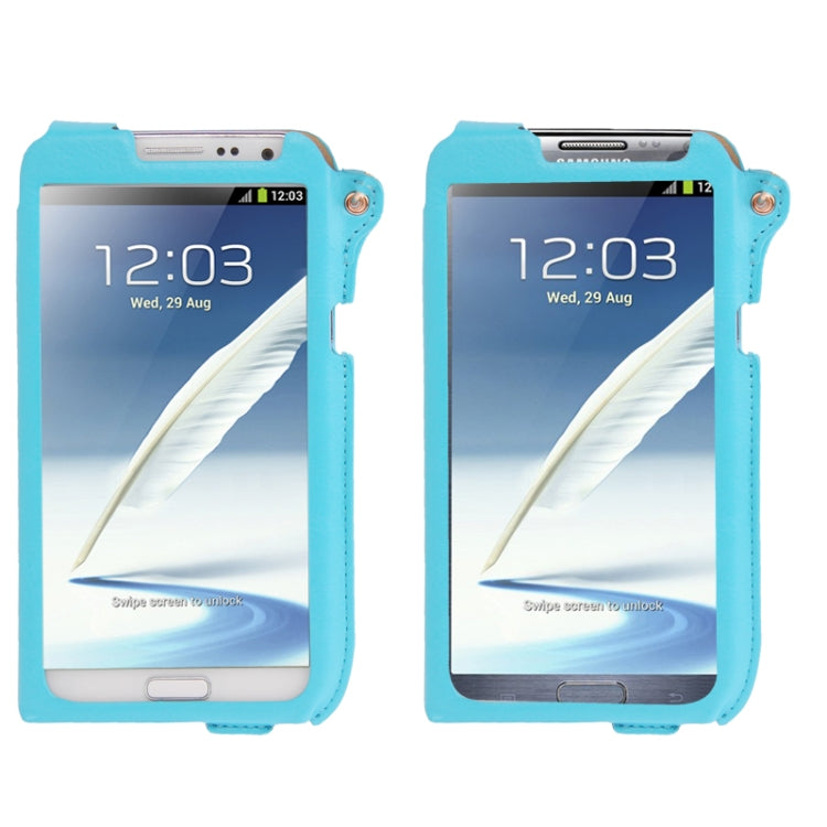 Crazy Horse Texture Touch Screen Vertical Style Leather Case with Lanyard & Earphone Winder for Galaxy Note II / N7100