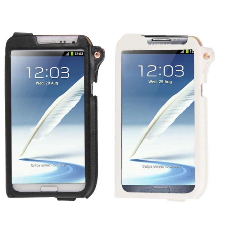 Crazy Horse Texture Touch Screen Vertical Style Leather Case with Lanyard & Earphone Winder for Galaxy Note II / N7100