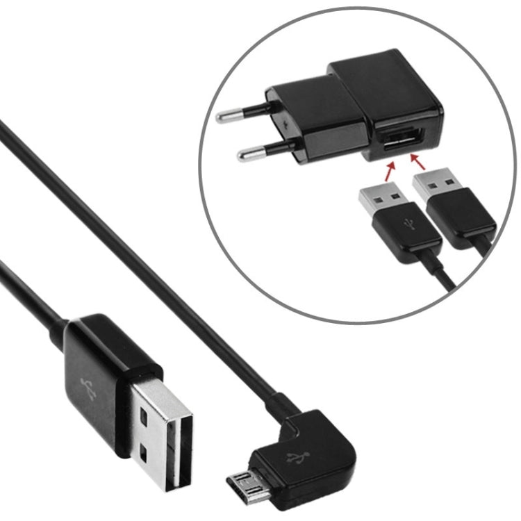 2m Elbow Micro USB to Double Sided USB Port Sync Data / Charging Cable, For Galaxy, Huawei, Xiaomi, LG, HTC and other Smart Phones