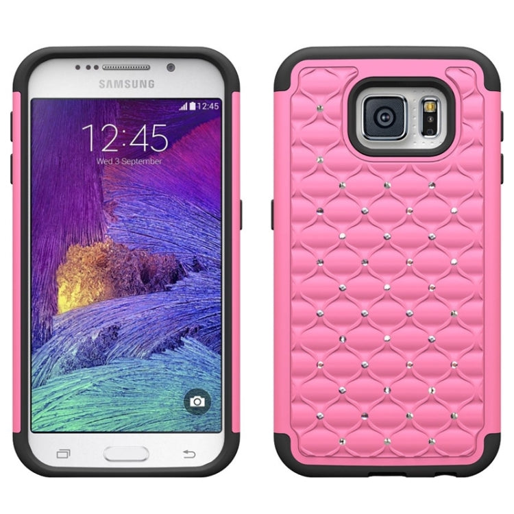 For Galaxy S6 Diamond Encrusted Plastic + TPU Combination Case