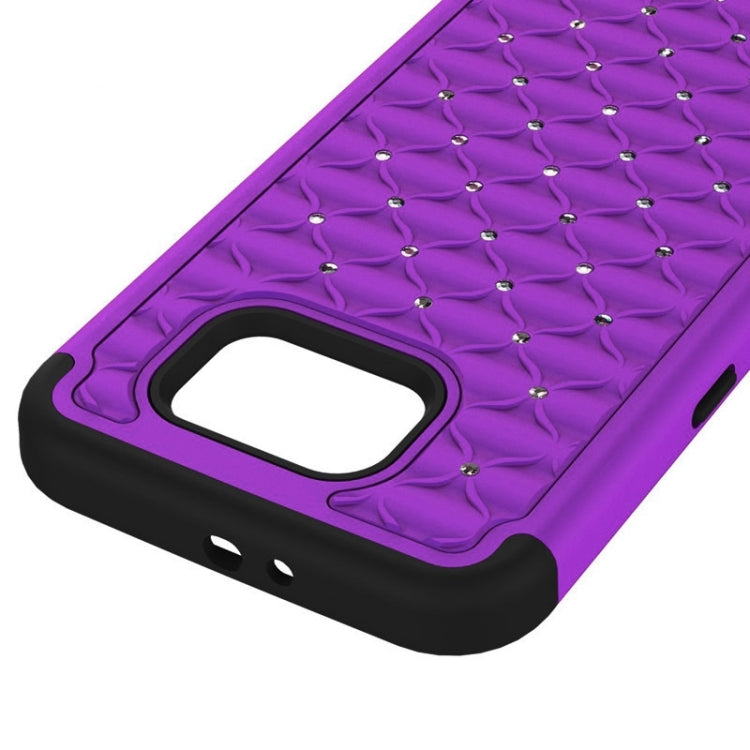 For Galaxy S6 Diamond Encrusted Plastic + TPU Combination Case