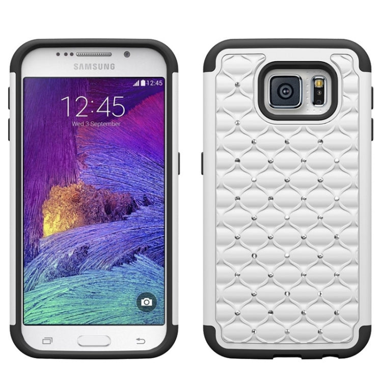 For Galaxy S6 Diamond Encrusted Plastic + TPU Combination Case