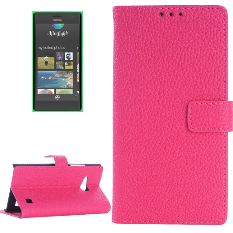 Litchi Texture Horizontal Flip Magnetic Buckle Leather Case with Card Slots & Wallet & Holder for Nokia Lumia 735
