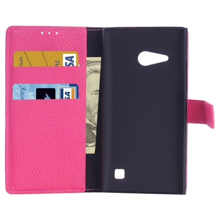 Litchi Texture Horizontal Flip Magnetic Buckle Leather Case with Card Slots & Wallet & Holder for Nokia Lumia 735