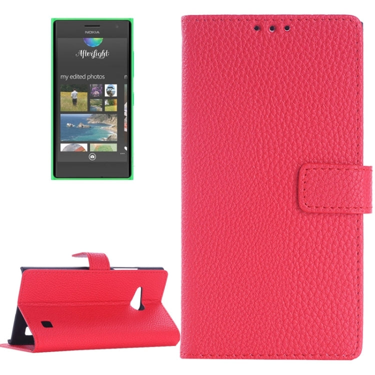 Litchi Texture Horizontal Flip Magnetic Buckle Leather Case with Card Slots & Wallet & Holder for Nokia Lumia 735