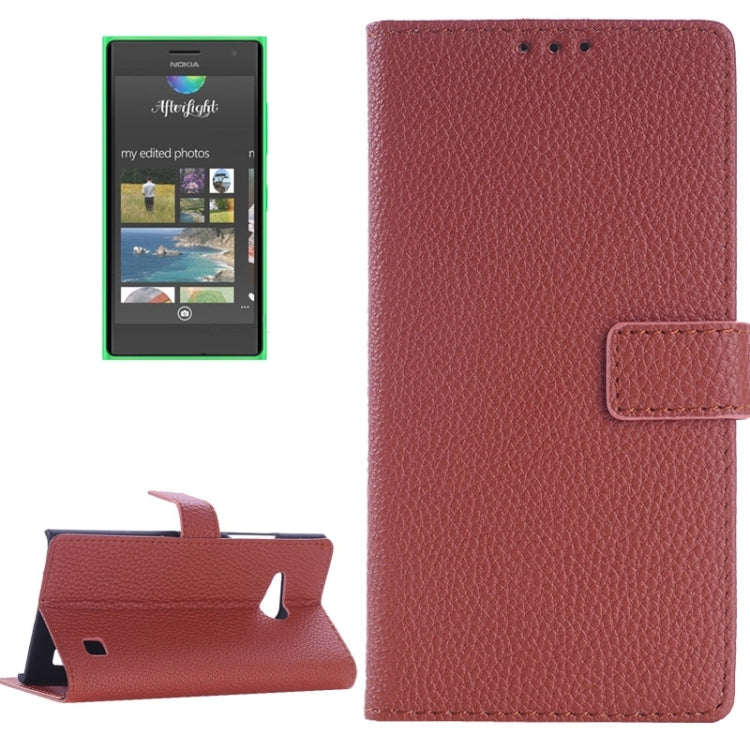 Litchi Texture Horizontal Flip Magnetic Buckle Leather Case with Card Slots & Wallet & Holder for Nokia Lumia 735