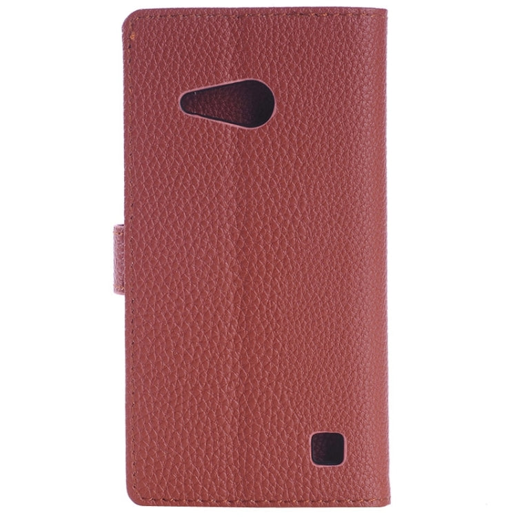 Litchi Texture Horizontal Flip Magnetic Buckle Leather Case with Card Slots & Wallet & Holder for Nokia Lumia 735
