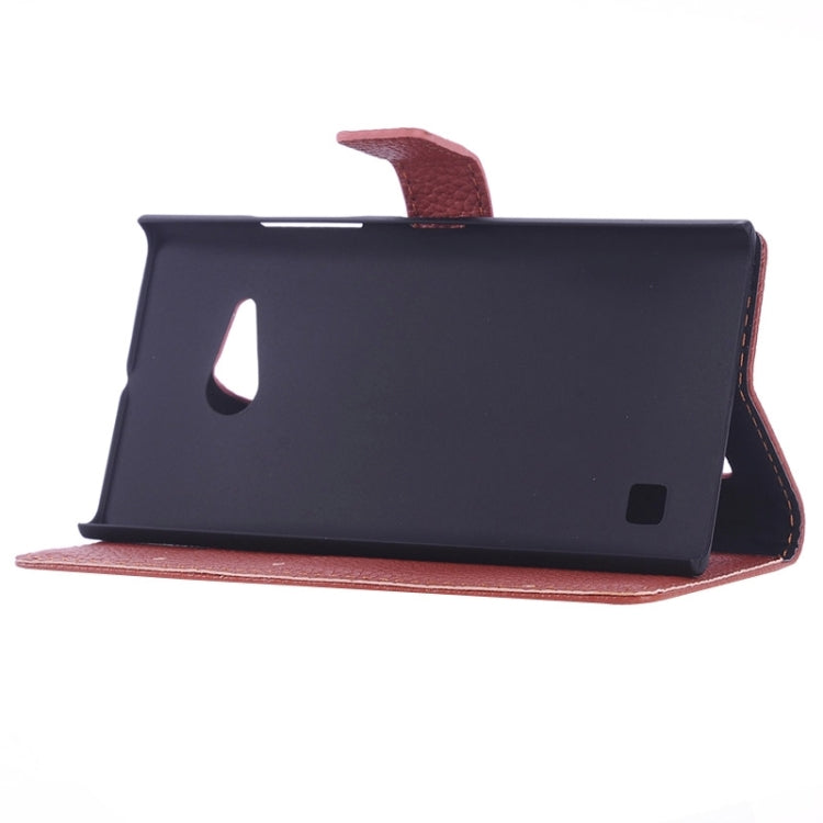 Litchi Texture Horizontal Flip Magnetic Buckle Leather Case with Card Slots & Wallet & Holder for Nokia Lumia 735