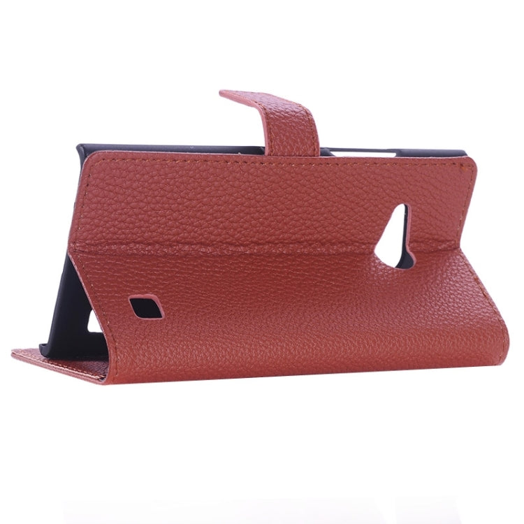 Litchi Texture Horizontal Flip Magnetic Buckle Leather Case with Card Slots & Wallet & Holder for Nokia Lumia 735