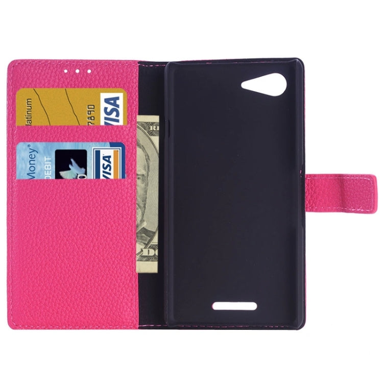 Litchi Texture Horizontal Flip Magnetic Buckle Leather Case with Card Slots & Wallet & Holder for Sony Xperia E3