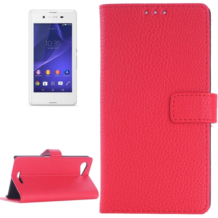 Litchi Texture Horizontal Flip Magnetic Buckle Leather Case with Card Slots & Wallet & Holder for Sony Xperia E3