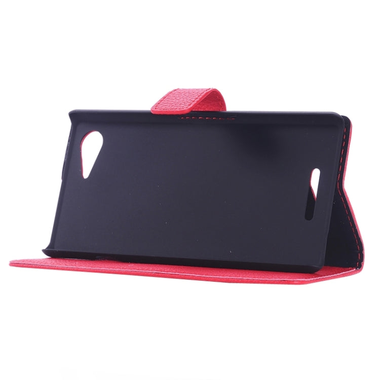 Litchi Texture Horizontal Flip Magnetic Buckle Leather Case with Card Slots & Wallet & Holder for Sony Xperia E3