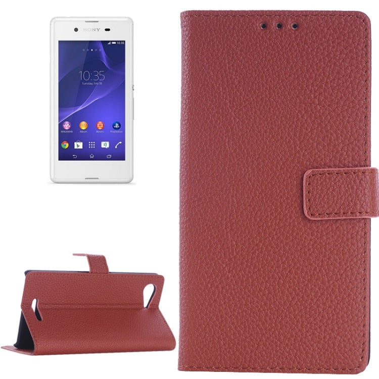 Litchi Texture Horizontal Flip Magnetic Buckle Leather Case with Card Slots & Wallet & Holder for Sony Xperia E3
