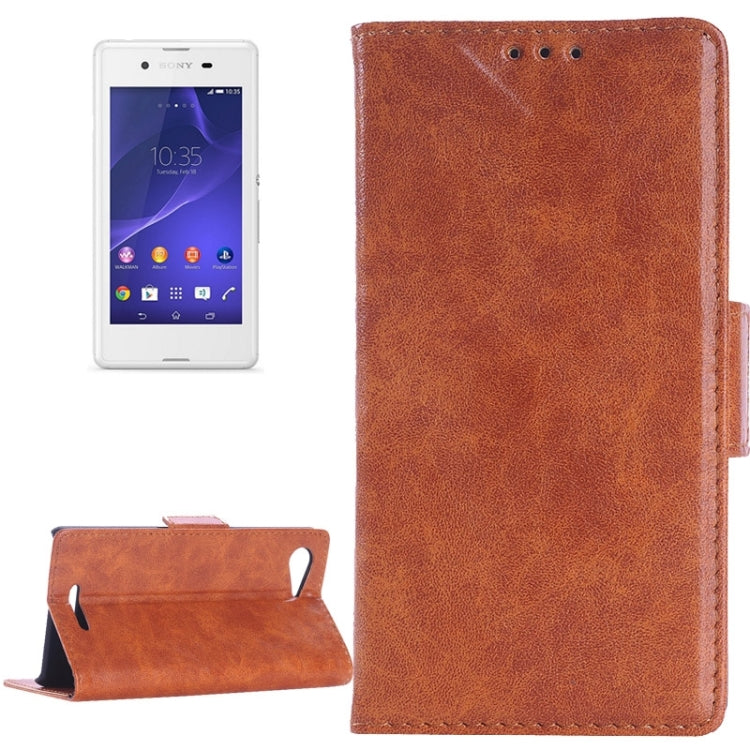 Oil Skin Texture Horizontal Flip Leather Case with Card Slots & Wallet & Holder for Sony Xperia E3