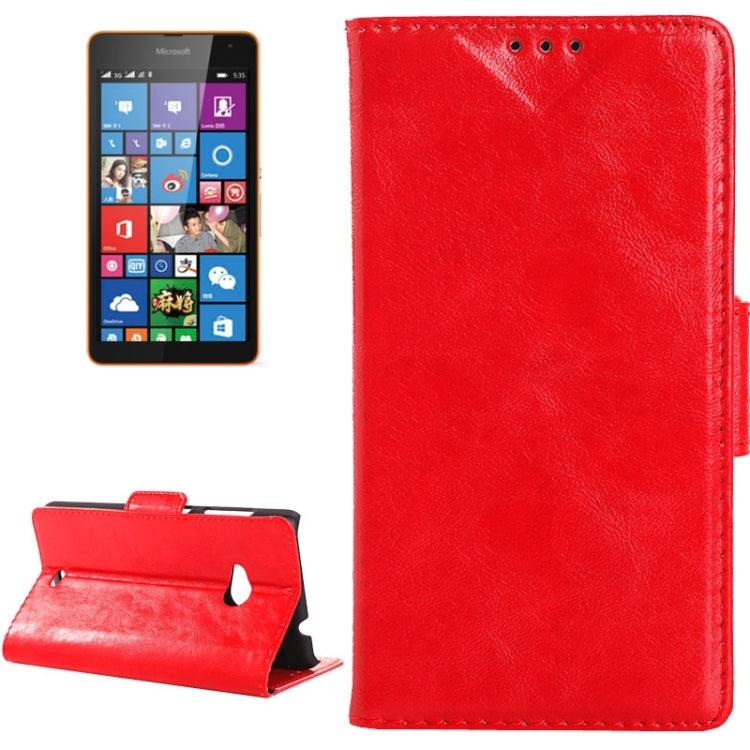 Oil Skin Texture Horizontal Flip Leather Case with Card Slots & Wallet & Holder for Microsoft Lumia 535