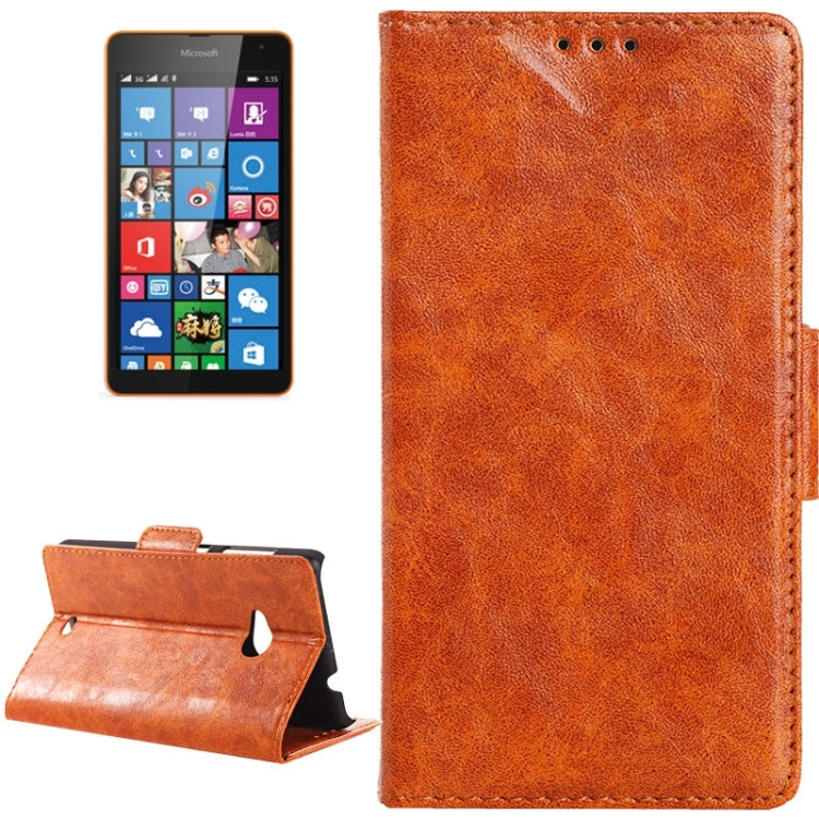 Oil Skin Texture Horizontal Flip Leather Case with Card Slots & Wallet & Holder for Microsoft Lumia 535