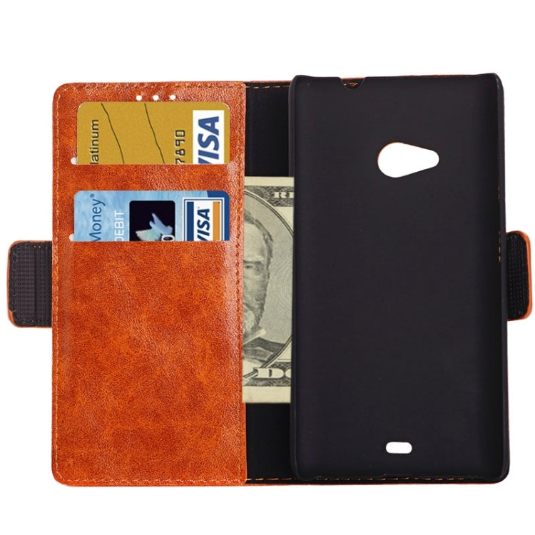 Oil Skin Texture Horizontal Flip Leather Case with Card Slots & Wallet & Holder for Microsoft Lumia 535