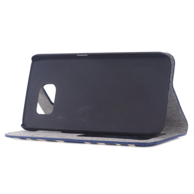 For Galaxy S6 Edge Color Matching Texture Horizontal Flip Leather Case with Card Slots & Wallet & Holder