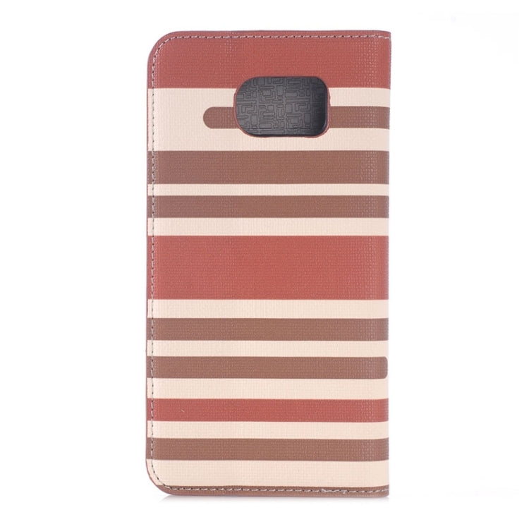 For Galaxy S6 Edge Color Matching Texture Horizontal Flip Leather Case with Card Slots & Wallet & Holder